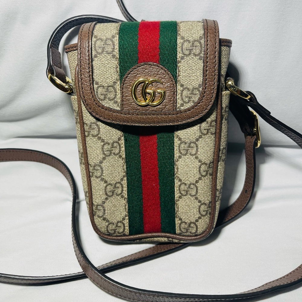 Gucci GG Supreme Ophidia Phone Crossbody